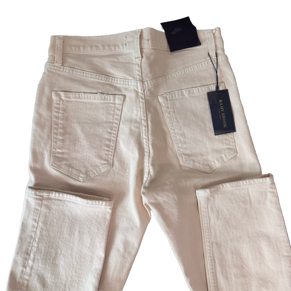 RAMY BROOK Adriana High-Waisted Distressed Jeans In Linen Size 28/6  NWT $265 #K - Picture 7 of 9